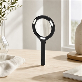 Forstørrelsesglas med LED-lys – 3x forstørrelse, sort